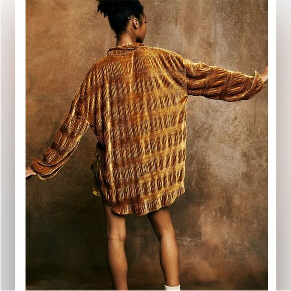 Free People My Best Velvet Blouse in Spiced Ginger XS NWOT - Picture 1 of 15